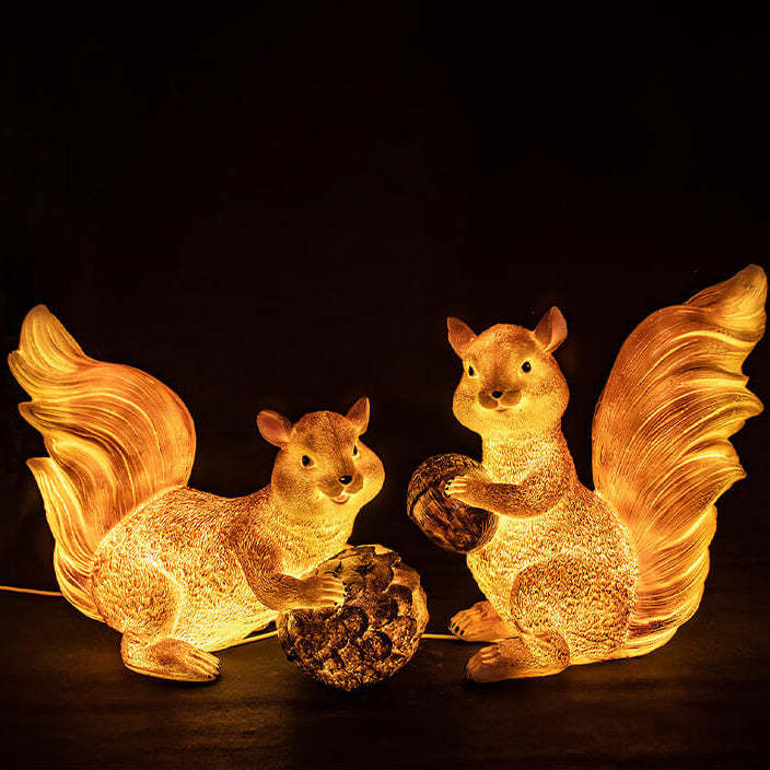 Solar Rabbit Squirrel Resin LED Outdoor Landscape Light