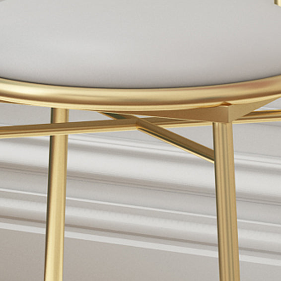 Bow Round Velvet Metal Vanity Stool