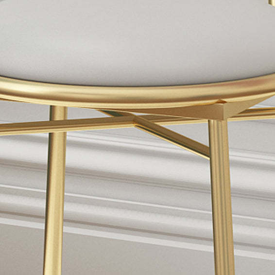 Bow Round Velvet Metal Vanity Stool