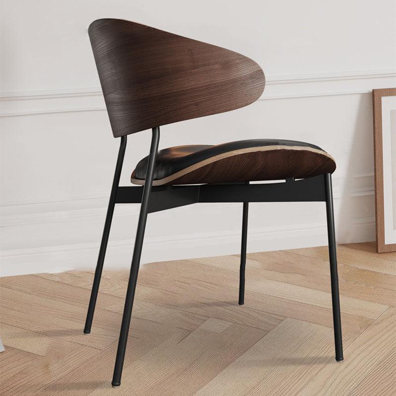 Modern Loop-Back Microfiber Leather Dining Chair