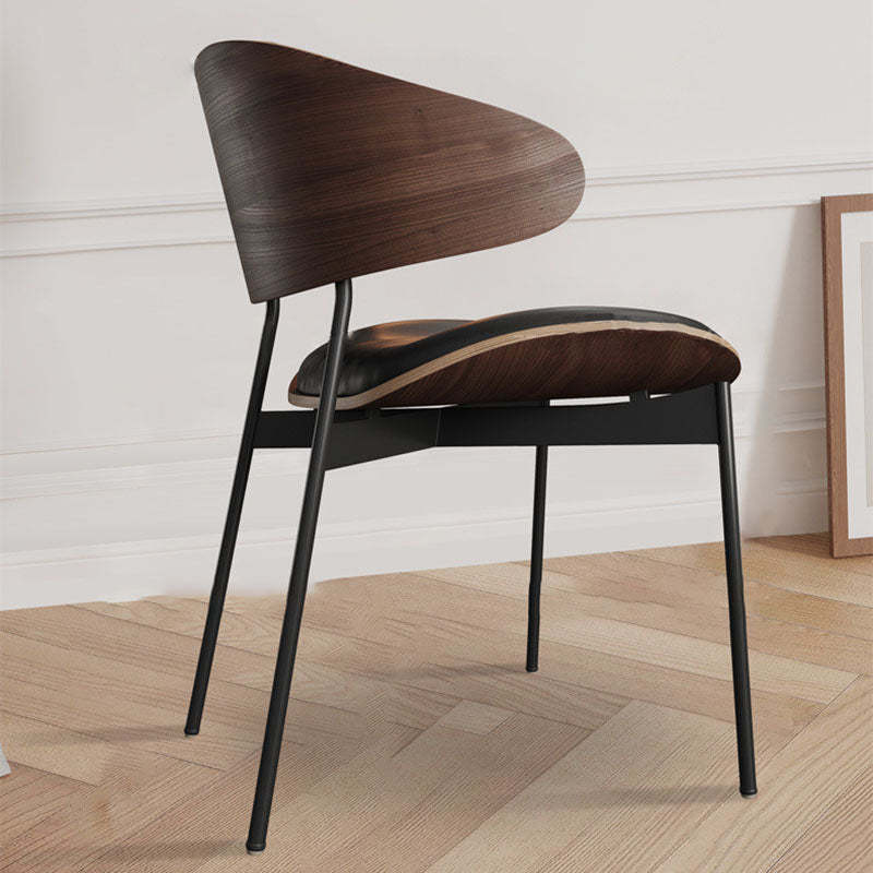 Modern Loop-Back Microfiber Leather Dining Chair