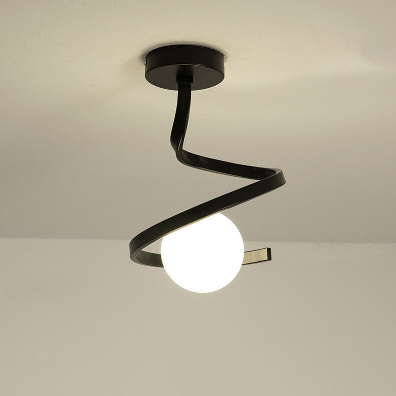 Modern Glass Orb Curve Ceiling Light