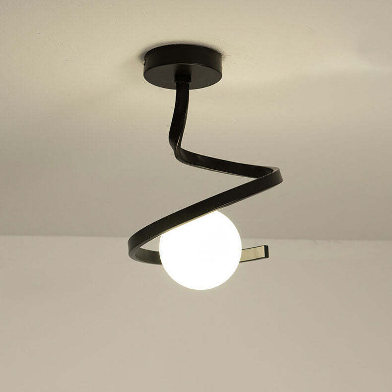Modern Glass Orb Curve Ceiling Light