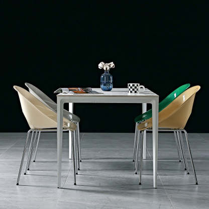 Hollow Back Metal Dining Chair