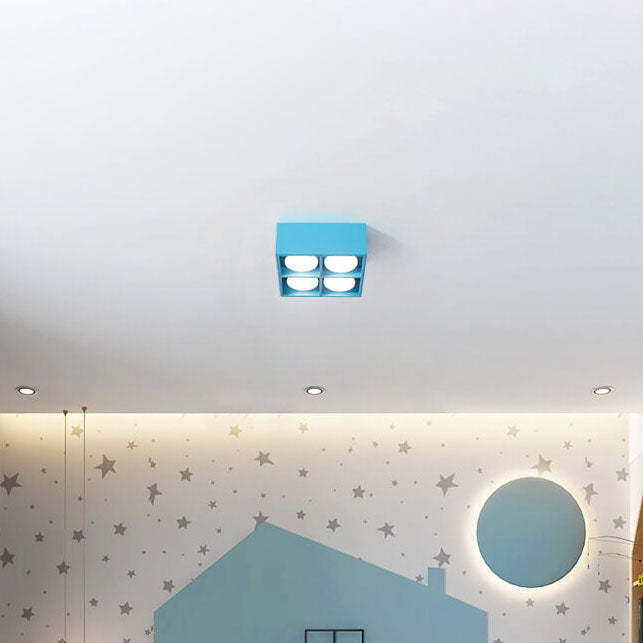 Minimalist Square Iron Spotlight LED Flush Mount Light