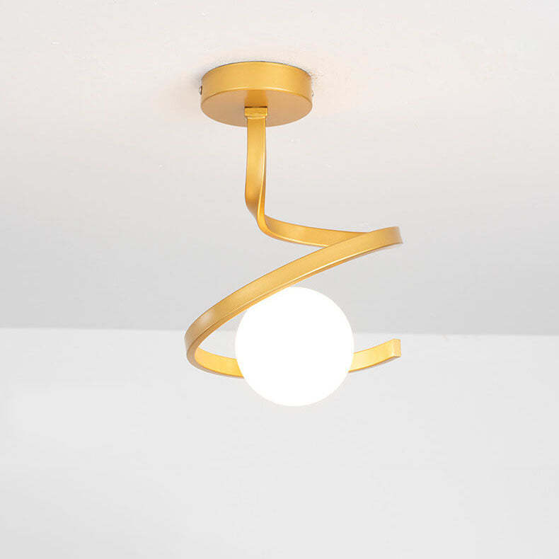 Modern Glass Orb Curve Ceiling Light