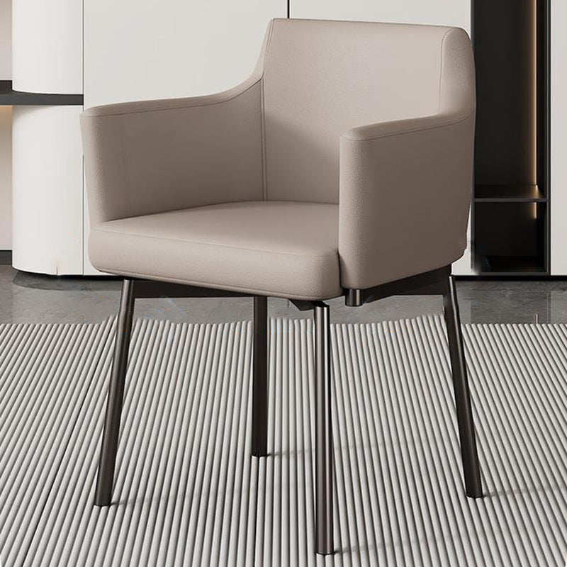 Minimalist Upholstered Leather Metal Dining Chair
