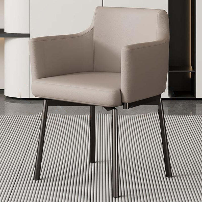 Minimalist Upholstered Leather Metal Dining Chair