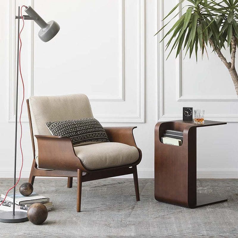 Minimalist Wood Storage End Table — Black