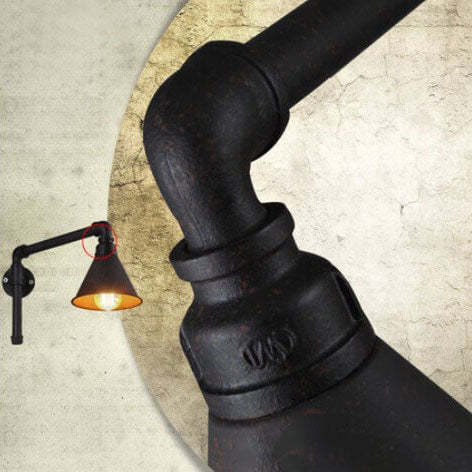 Industrial Vintage Plumbing Cone Iron Sconce