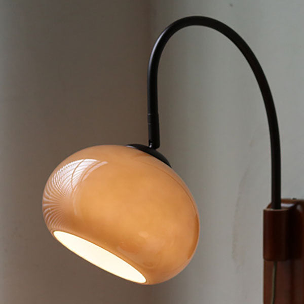 European Minimal Glass Solid Wood Sconce