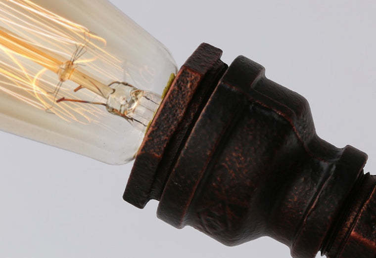 Industrial Iron Water Pipe 7-Light Chandelier
