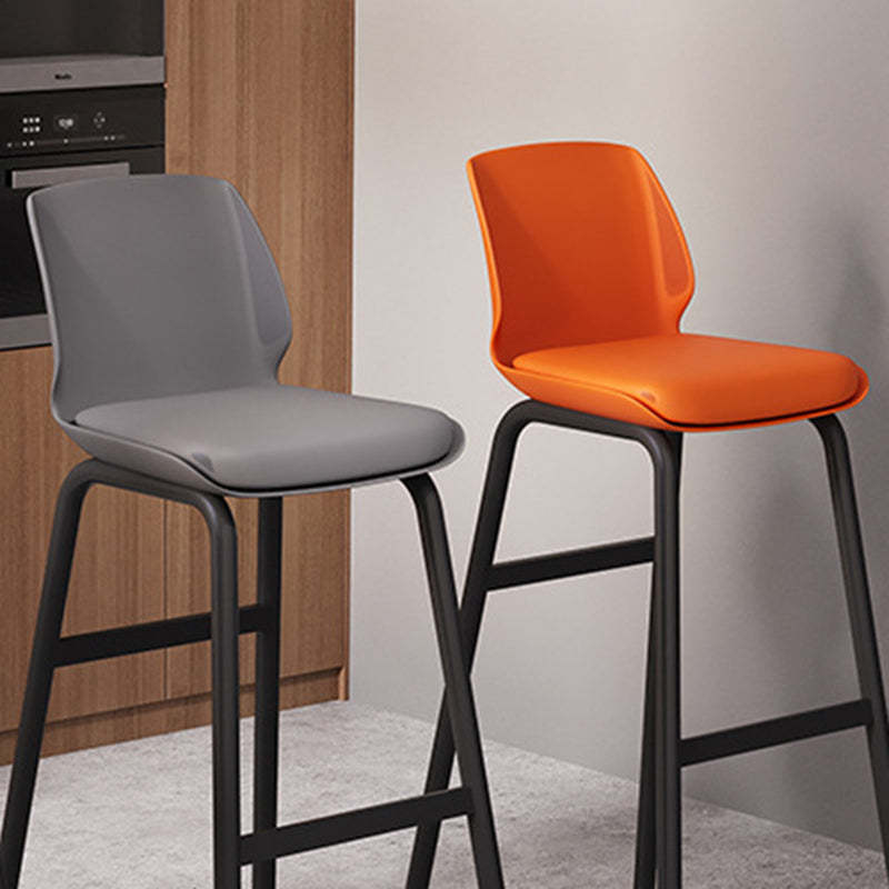 Nordic Square Leather Iron Plastic Bar Stool