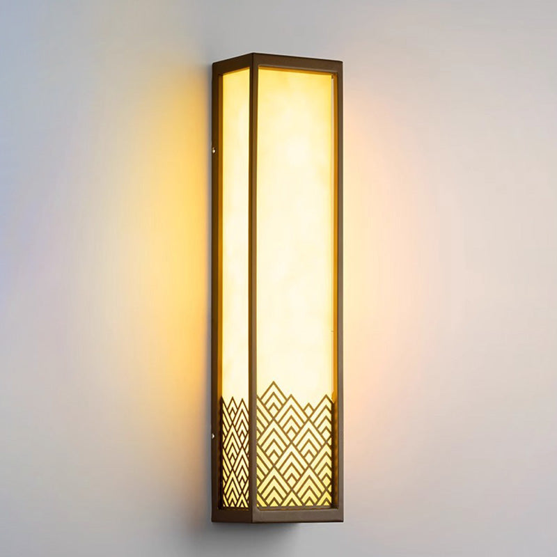 Chinese Stainless Steel Faux Marble Cubic LED Wall Sconce