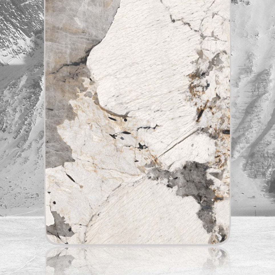 Contemporary Marble Pattern Steel Coffee Table