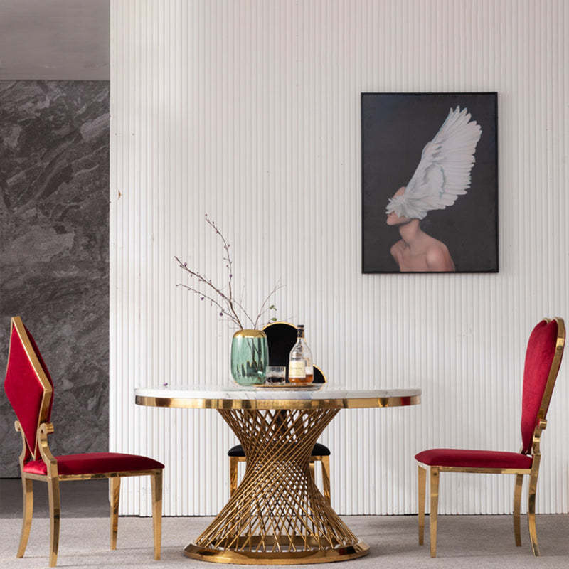 Contemporary Spade Velvet Titanium Dining Chair — Plum