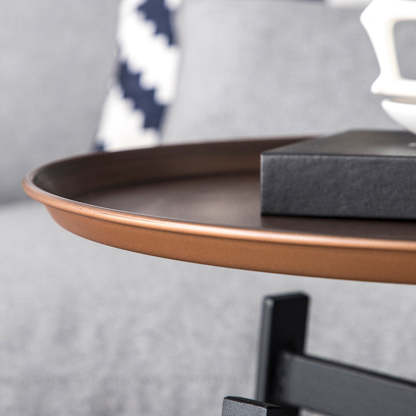 Retro Round Iron End Table