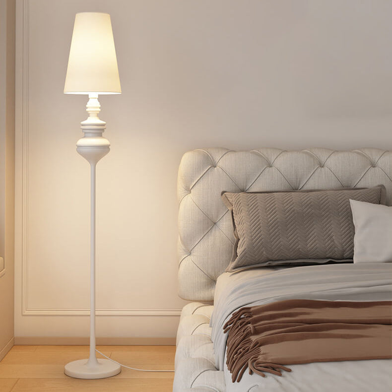 Transitional Fabric Cone Iron Floor Lamp