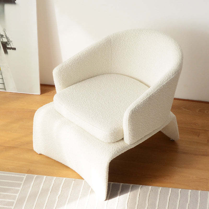 Minimalist Trapezoidal Velvet Iron Accent Chair
