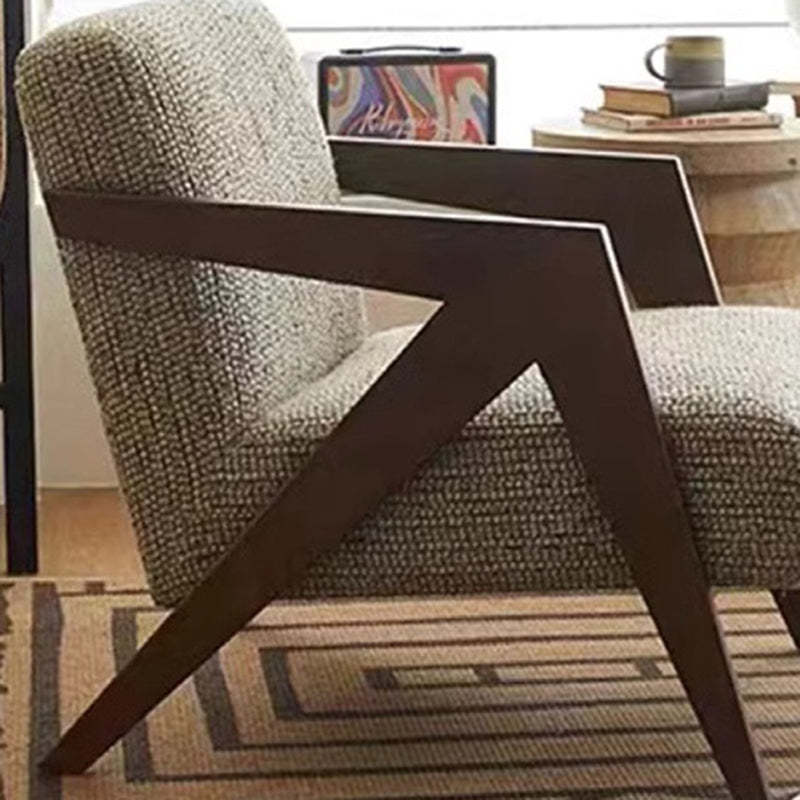 Nordic Fabric Wood Accent Chair
