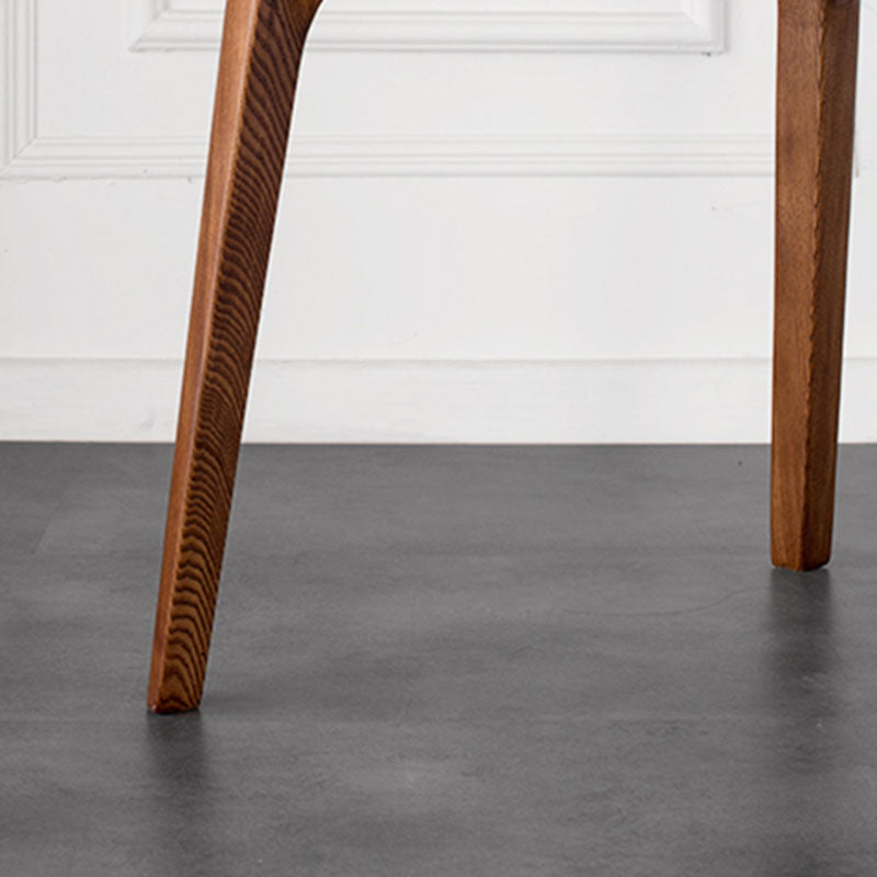 Chinese Wood Leather Four-Leg Dining Chair