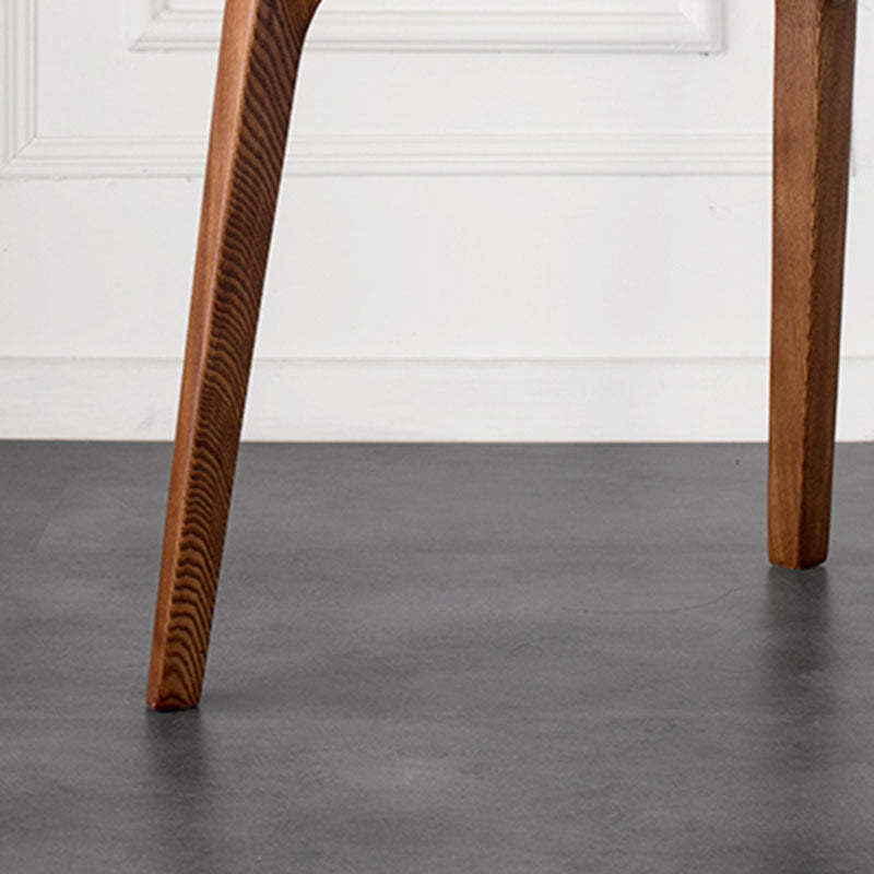 Chinese Wood Leather Four-Leg Dining Chair