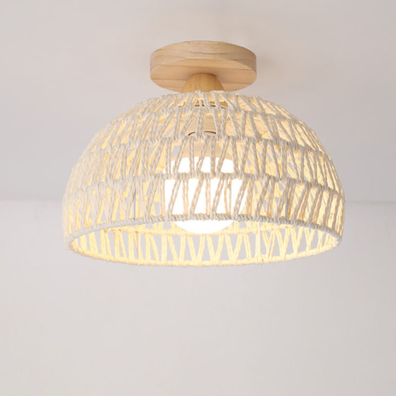 Japanese Solid Wood 1-Light Ceiling Light