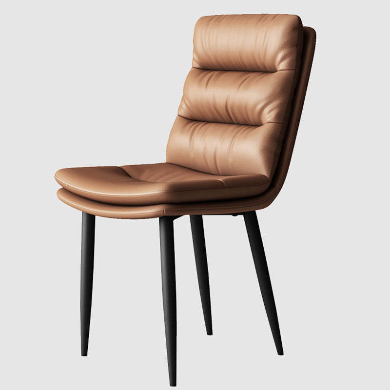 Minimalist Leather Steel Dining Chair