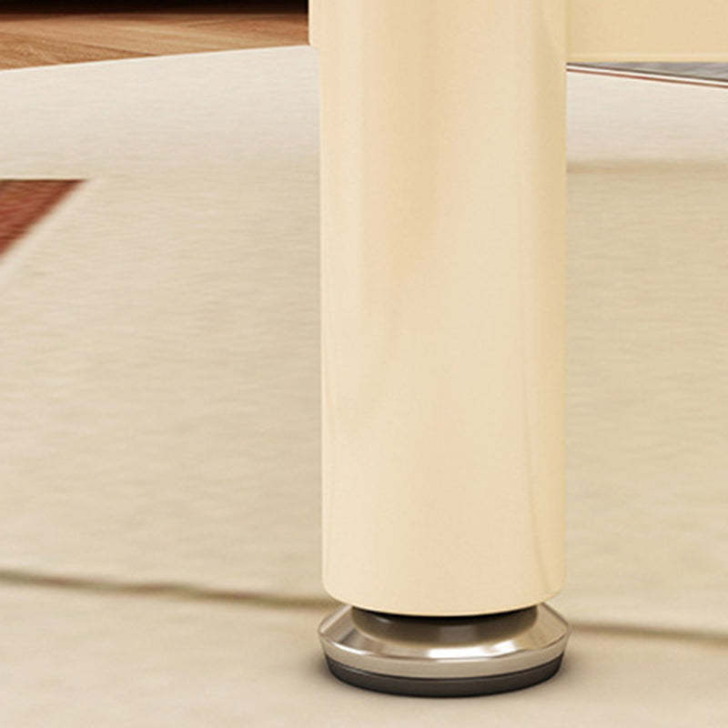 Minimalist Rectangular Glass Steel 2-Tier Coffee Table