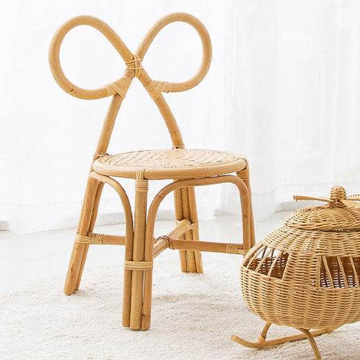 Japanese Rattan Bow-Knot Footstool