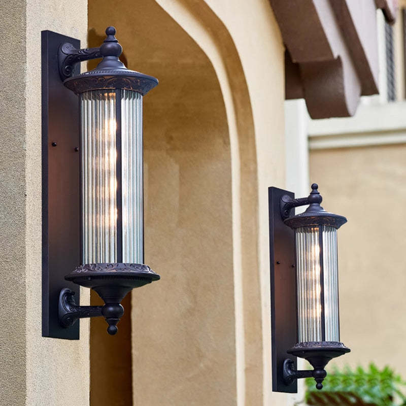 Retro Aluminum Glass Cylinder Wall Sconce