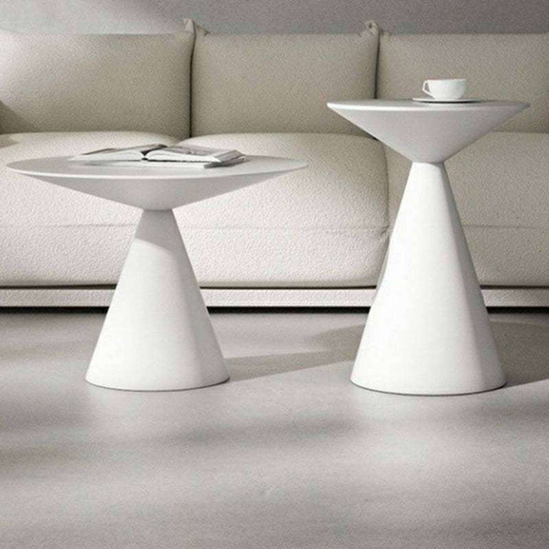 Minimalist end cone end & side tables in aluminum metal