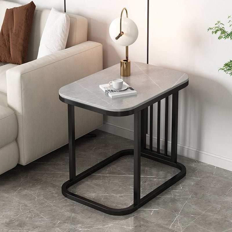Minimalist Rock Slab Iron End Table