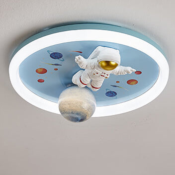 Cartoon Space Astronaut Resin LED Flush Mount Light