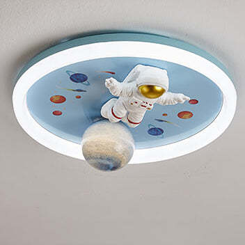 Cartoon Space Astronaut Resin LED Flush Mount Light
