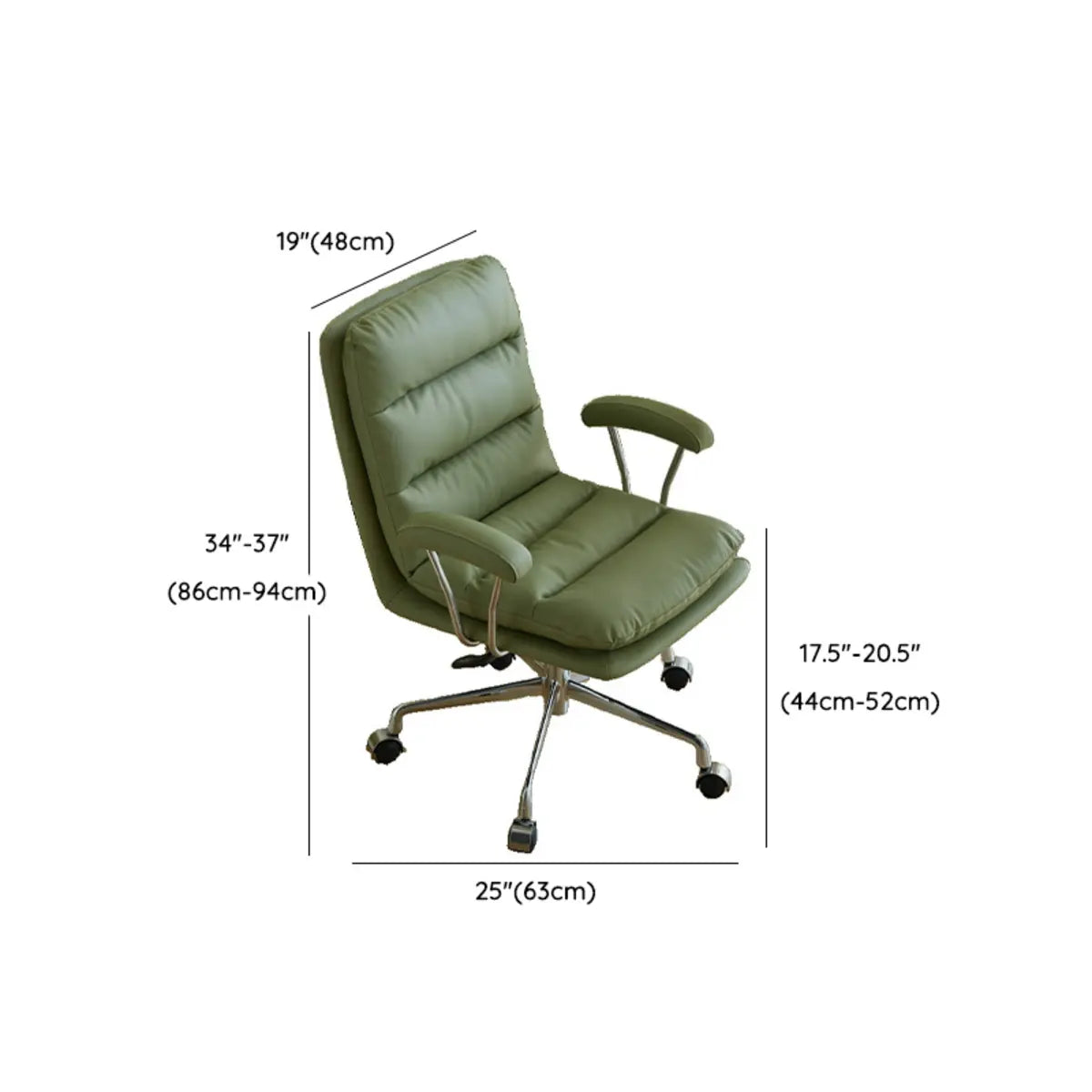 Trendy Green Aluminum Swivel Office Chair