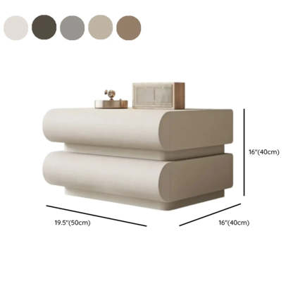White Compact 3-Drawer Wood Faux Leather Nightstand