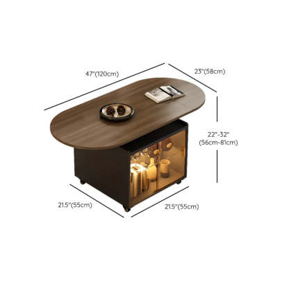 Convertible Wood Lift-Top Cabinet Coffee Table