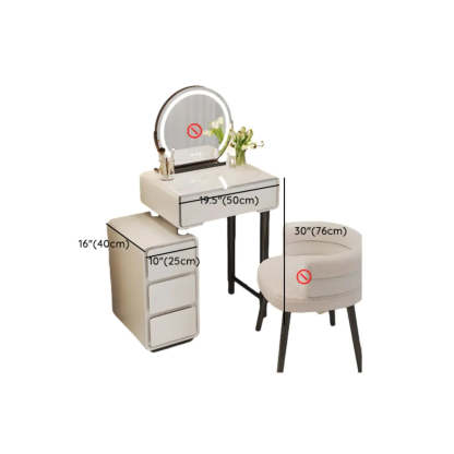Sleek Oval Engineered Wood LED White Vanity Set