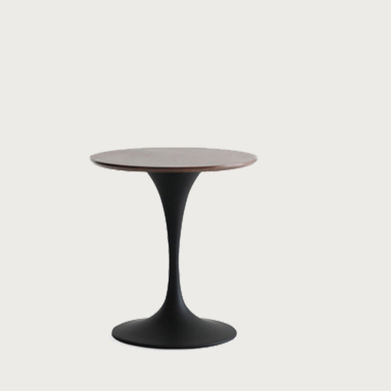 Minimalist Round Slate Wood Coffee Table