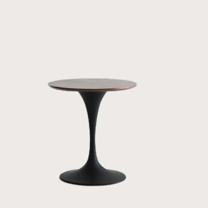 Minimalist Round Slate Wood Coffee Table