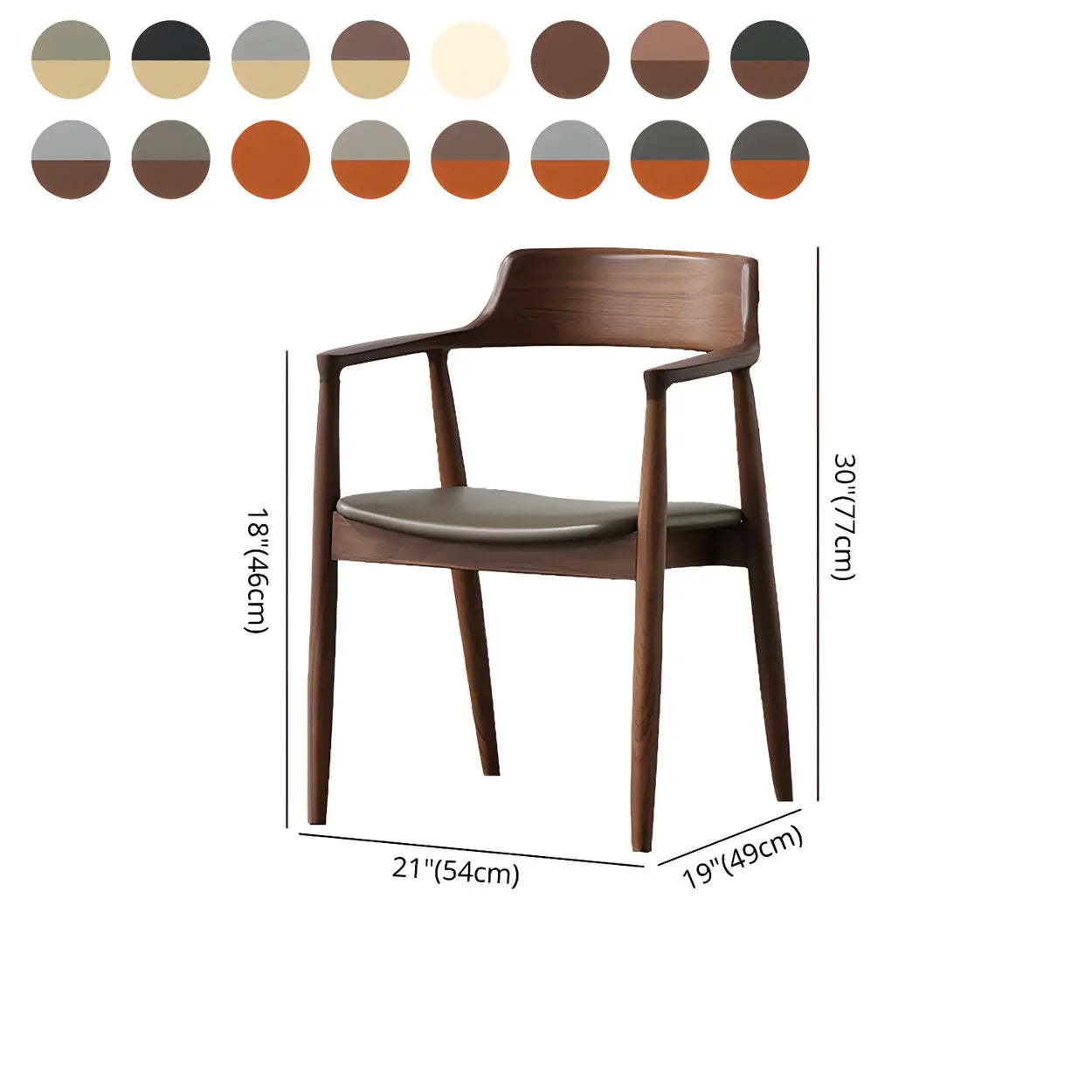 Traditional arm gray dining chairs & benches in wood leather fabric