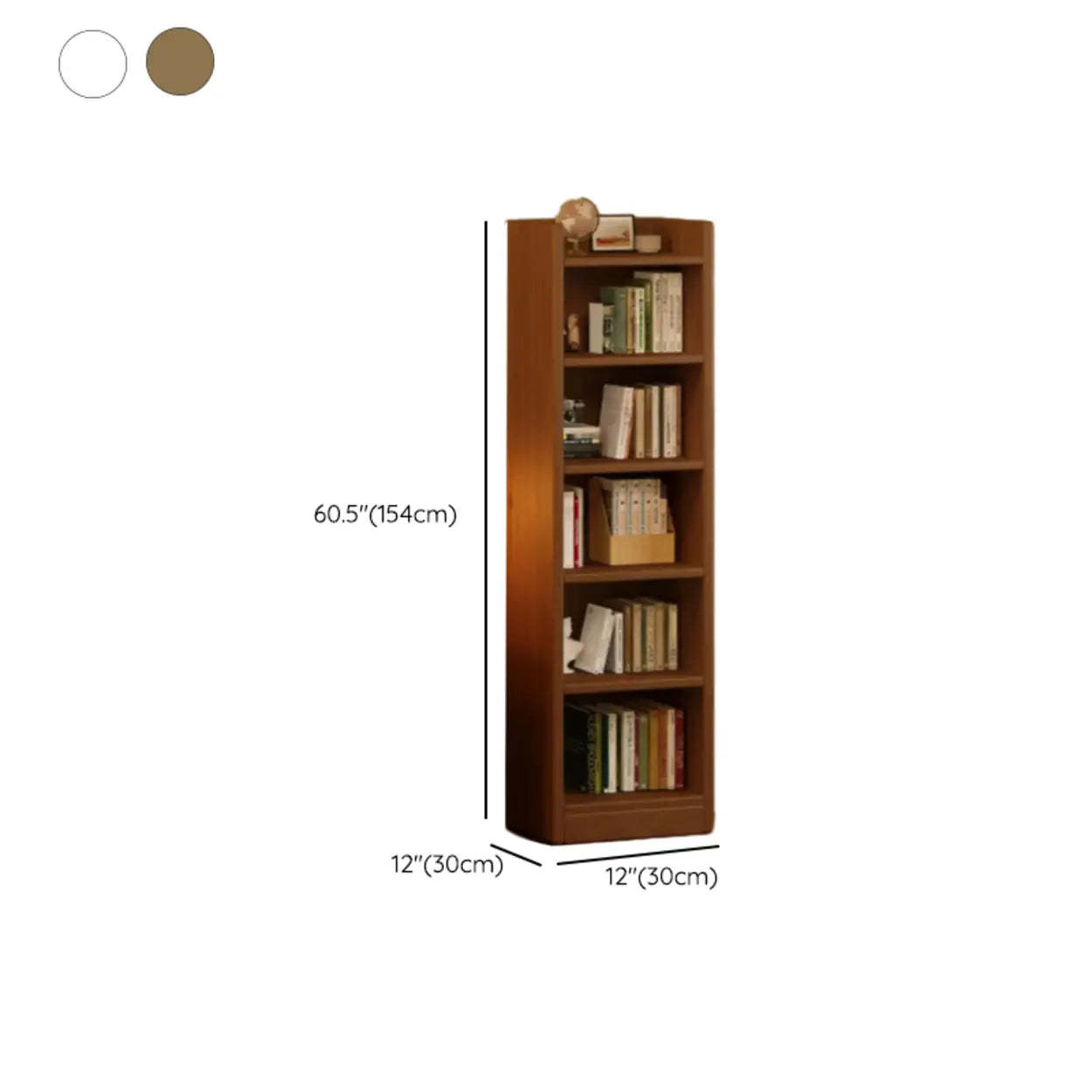Natural Timber 7-Shelf Narrow Bookcase