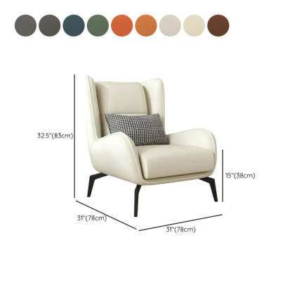 Gray Water Resistant Leather Flared Arm Wingback Chair