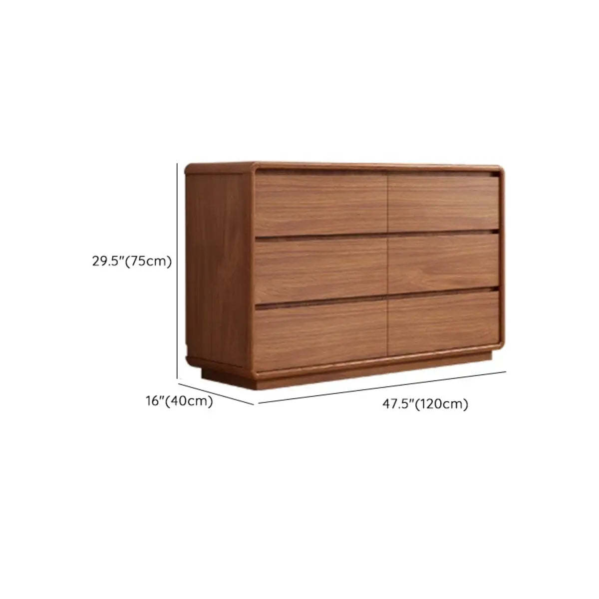 Rectangular Brown Wood Chest with Soft-Close Drawers
