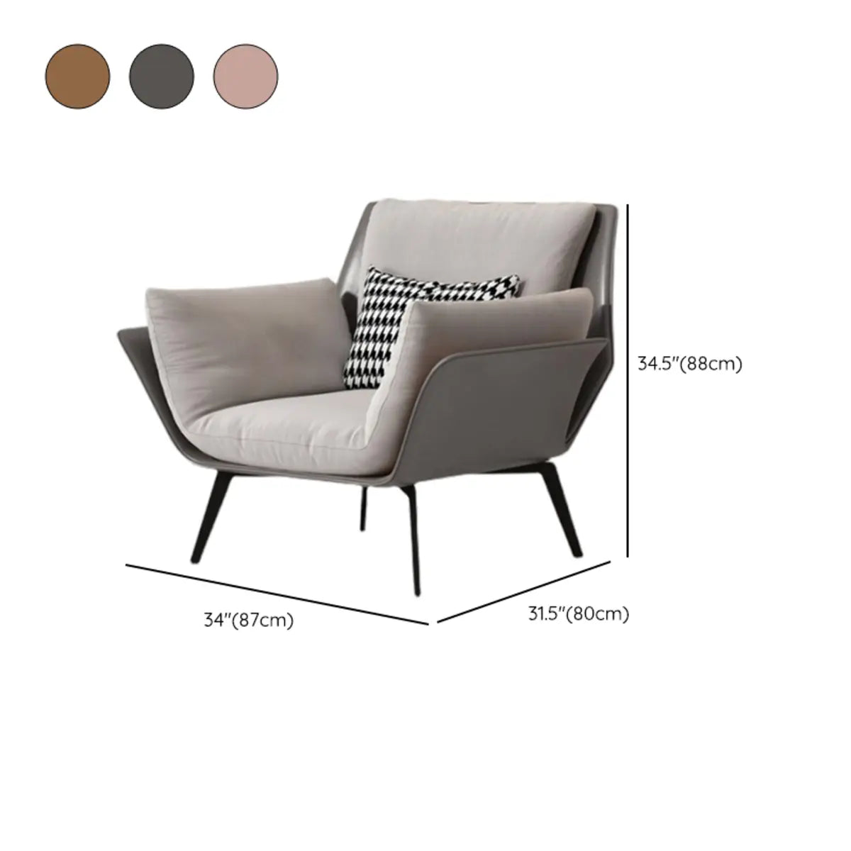 Cushion Back Arm Chair with Removable Cushions