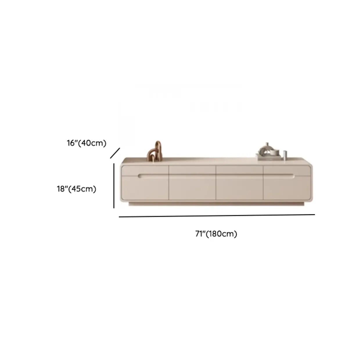 Minimalist Beige TV Stand with Drawers