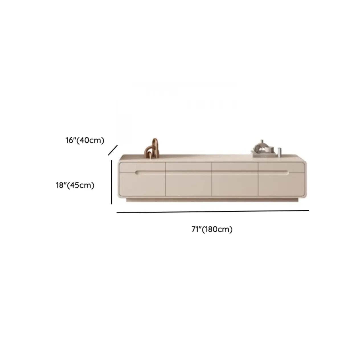 Minimalist Beige TV Stand with Drawers