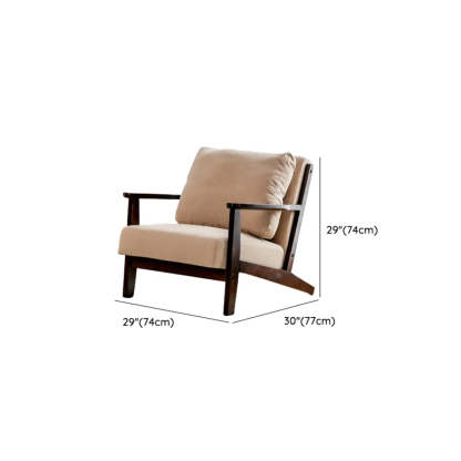 Khaki Pillow Back Accent Chair with Removable Cushions