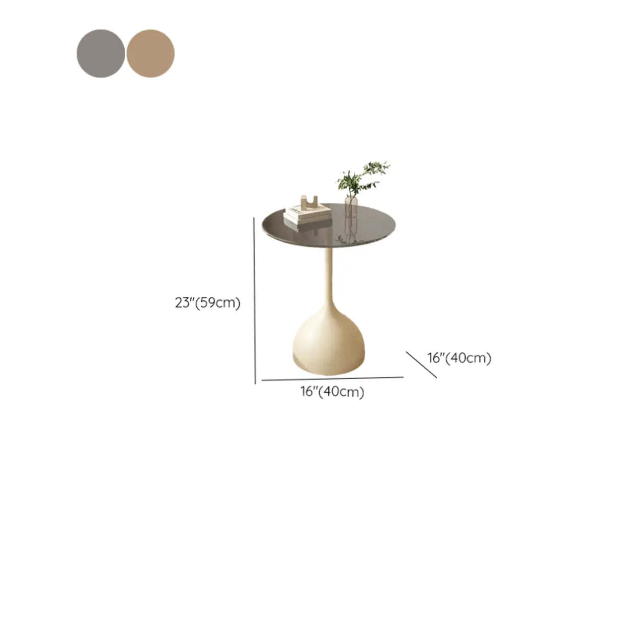 Glass Top Circular Pedestal Side Table
